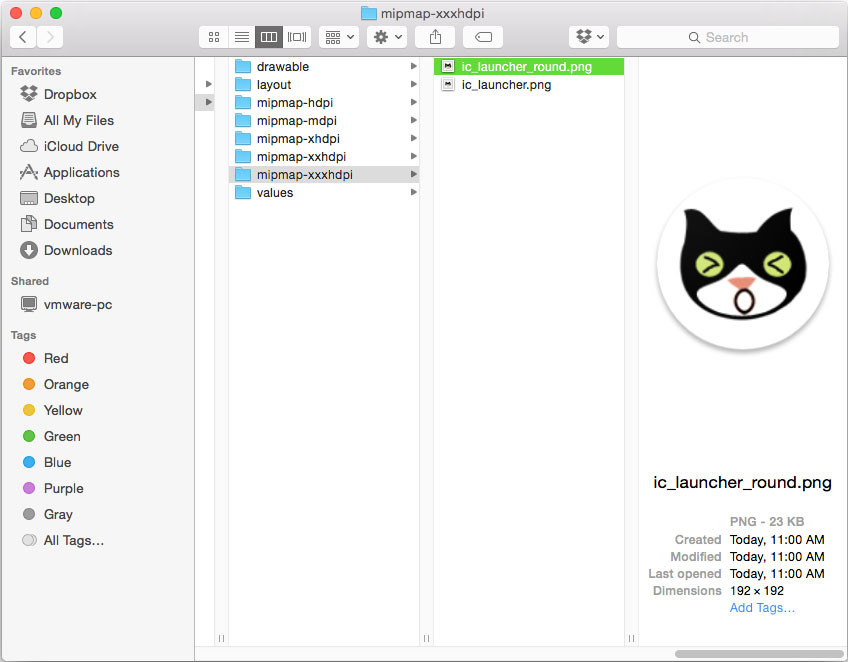 generate app icon android studio