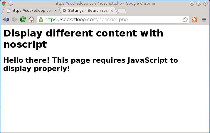 page with noscript in action